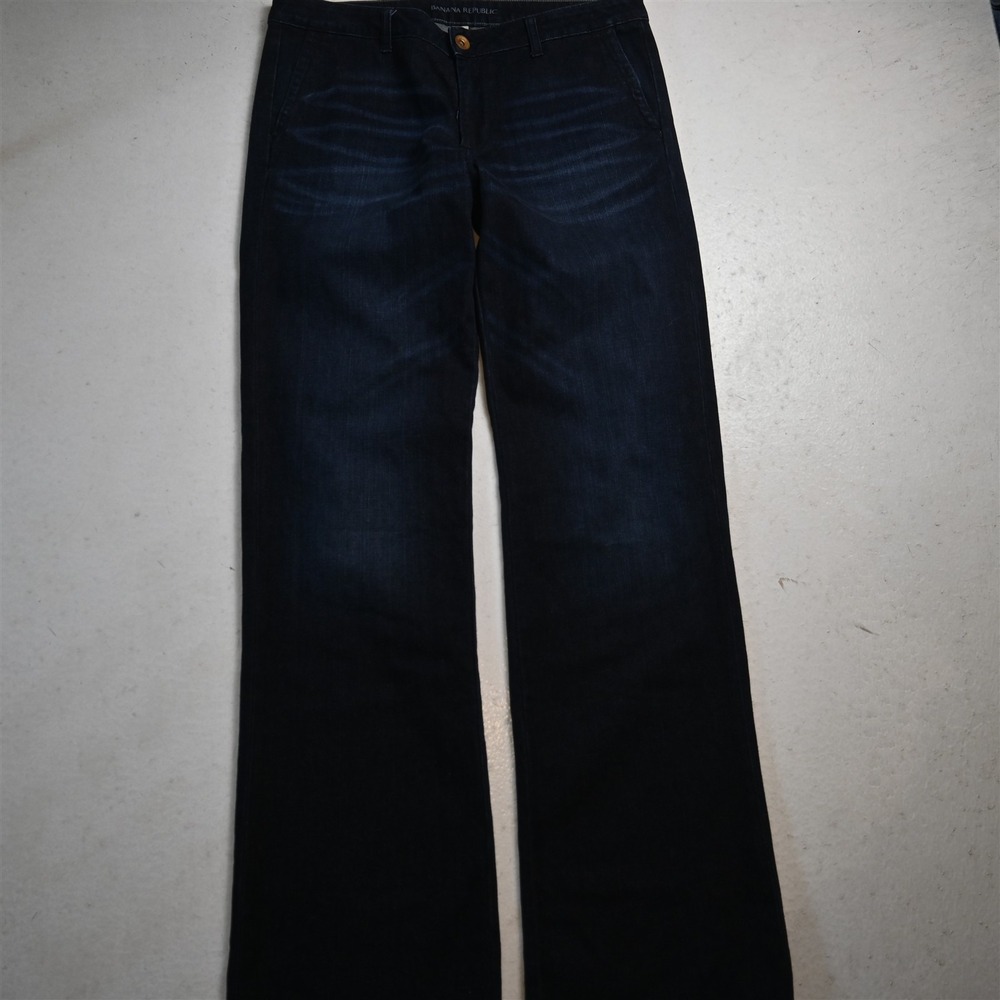 Banana Republic 32 Tall High Rise Straight Trouser Rinse Denim Womens Jeans